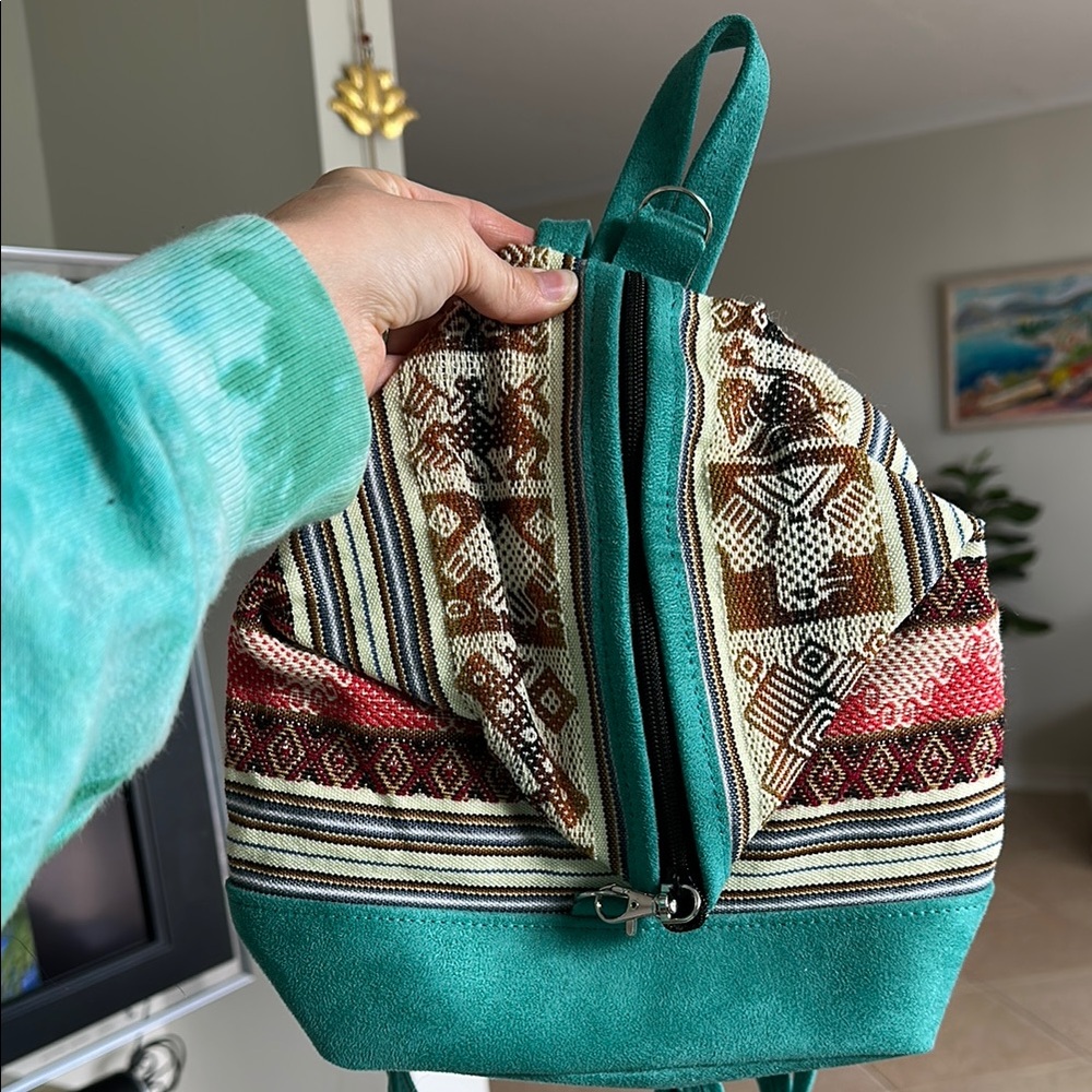 New Nwot Multicolor Patterned Mini Backpack From … - image 3